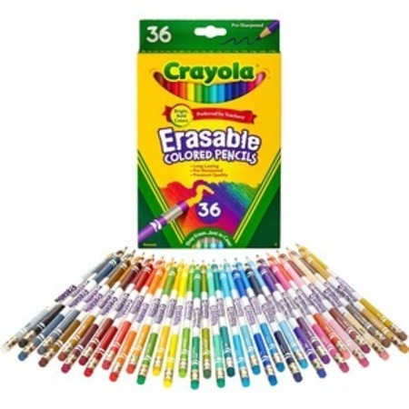 CRAYOLA Pencil, Color, Erasable, 36PK CYO681036